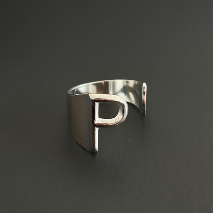 Titanium Steel Open Letter Ring