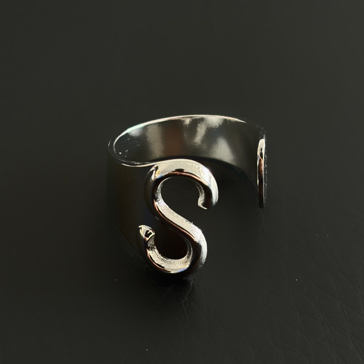 Titanium Steel Open Letter Ring