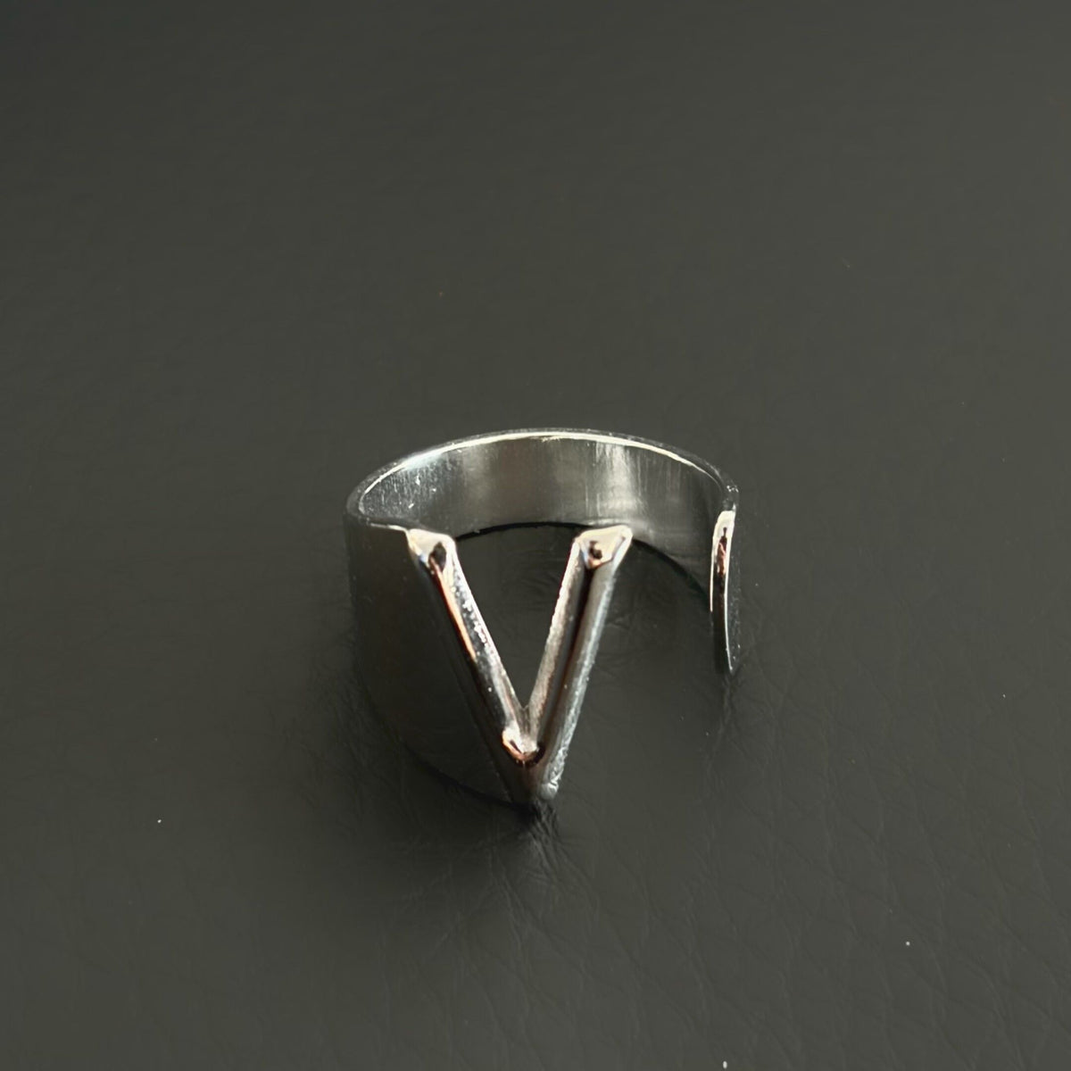 Titanium Steel Open Letter Ring