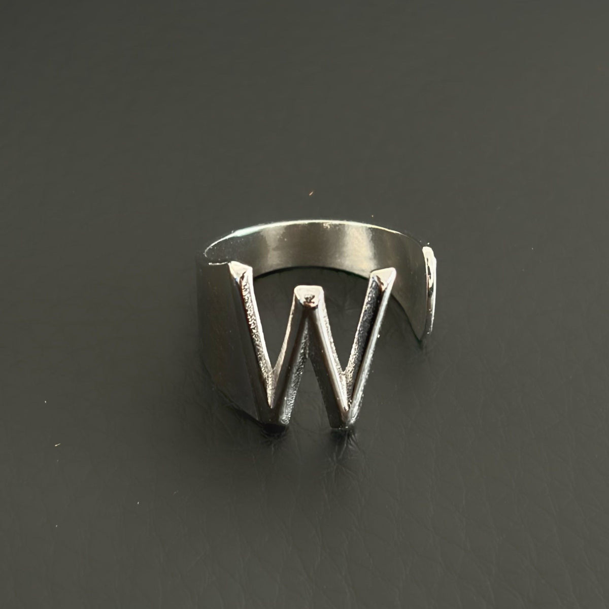 Titanium Steel Open Letter Ring