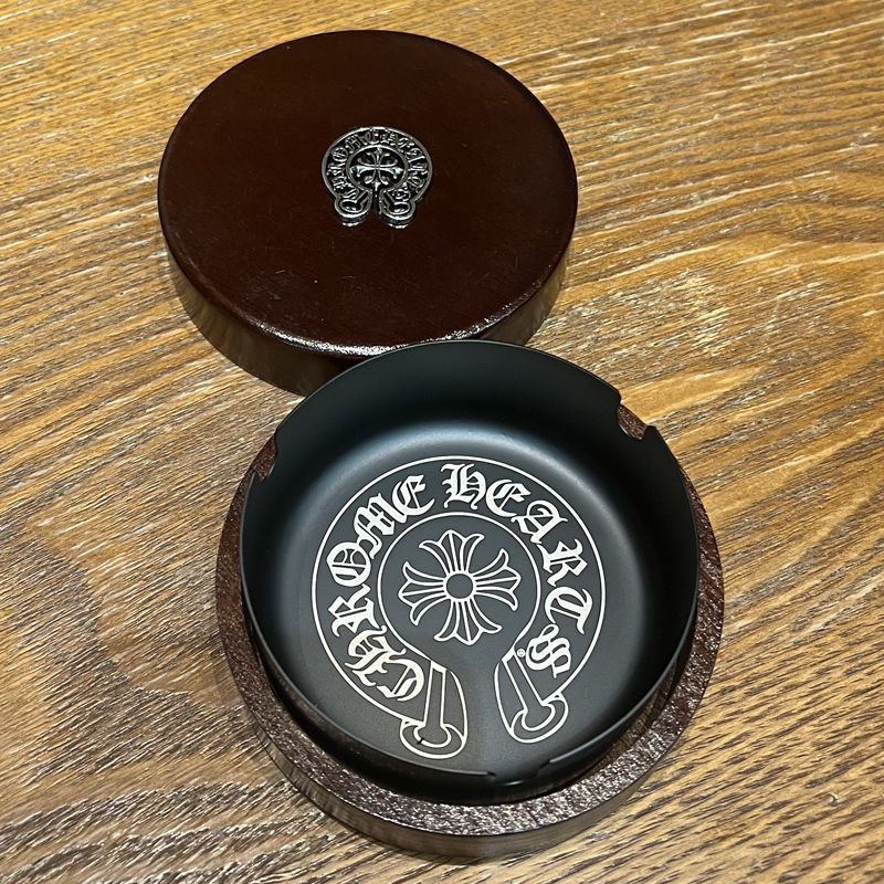 Chrome Hearts Retro Cross Ashtray with Cover Stainless Steel