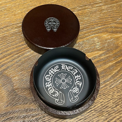 Chrome Hearts Retro Cross Ashtray with Cover Stainless Steel
