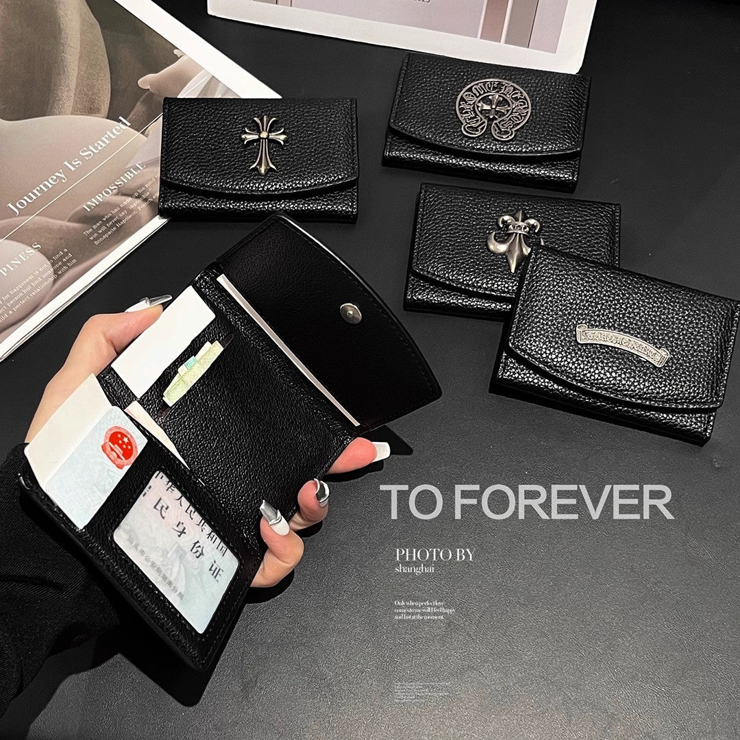 Chrome Heart Trendy Retro Cross Card Holder