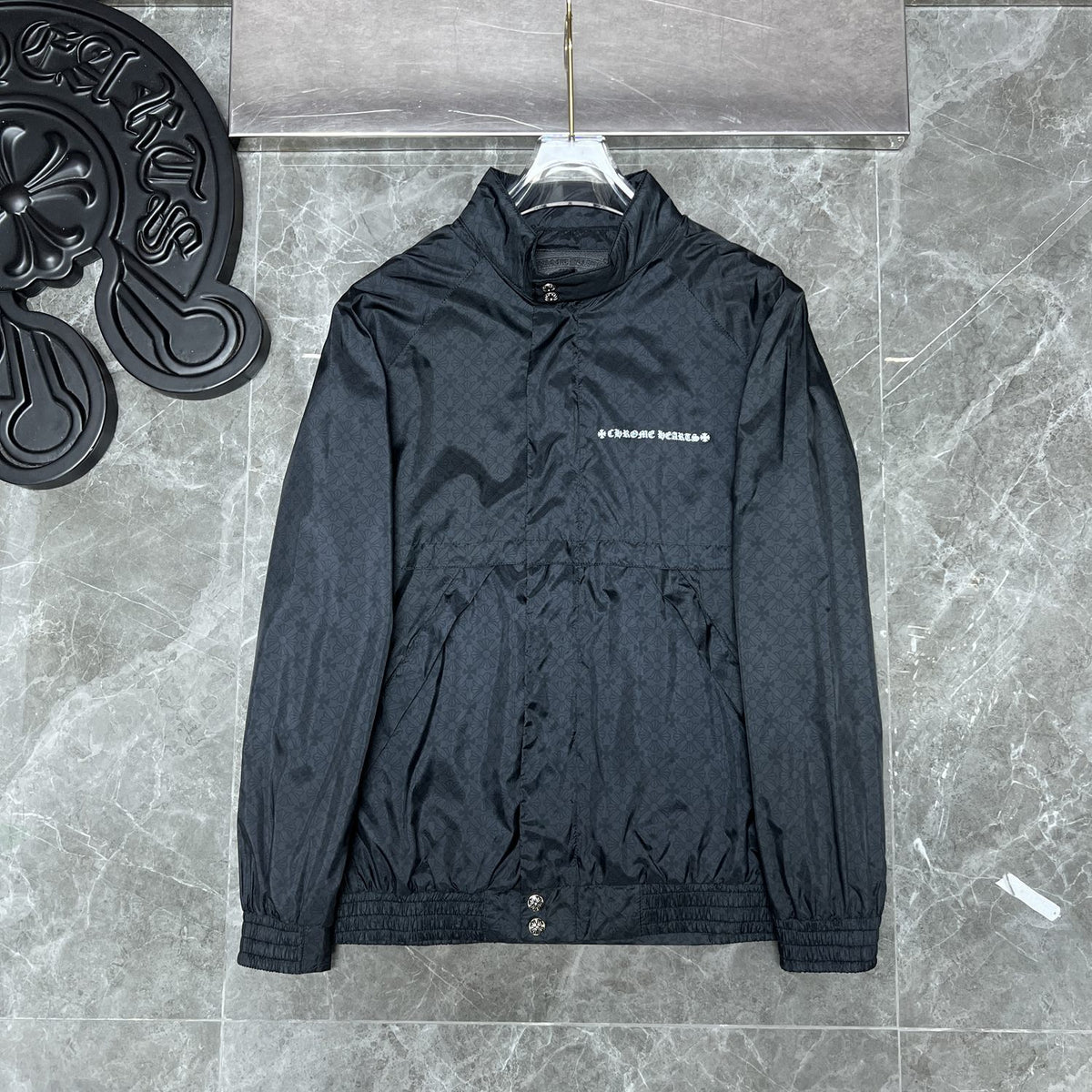 New CH Chrome Hearts Style Cross Logo Windbreaker Jacket