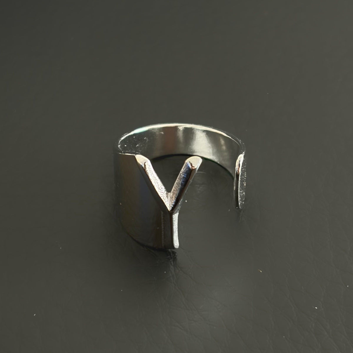 Titanium Steel Open Letter Ring