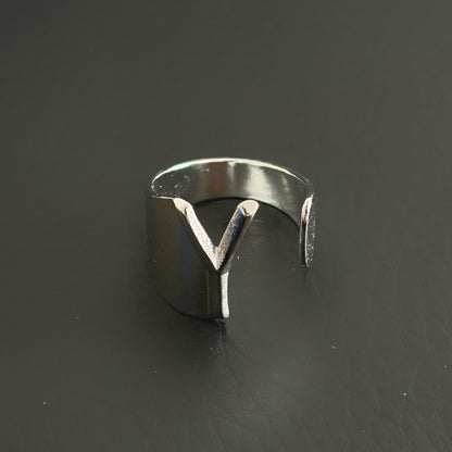 Titanium Steel Open Letter Ring