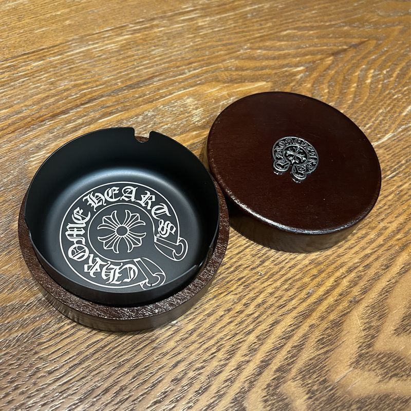 Chrome Hearts Retro Cross Ashtray with Cover Stainless Steel