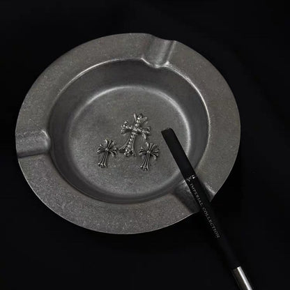Chrome Hearts Style Stainless Steel Cross Cigar Tray Ashtray Storage Tray