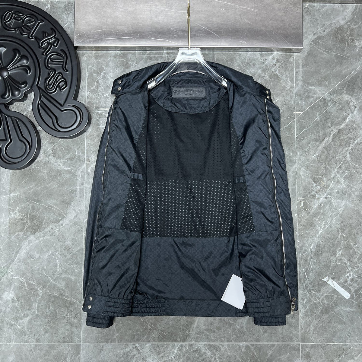 New CH Chrome Hearts Style Cross Logo Windbreaker Jacket