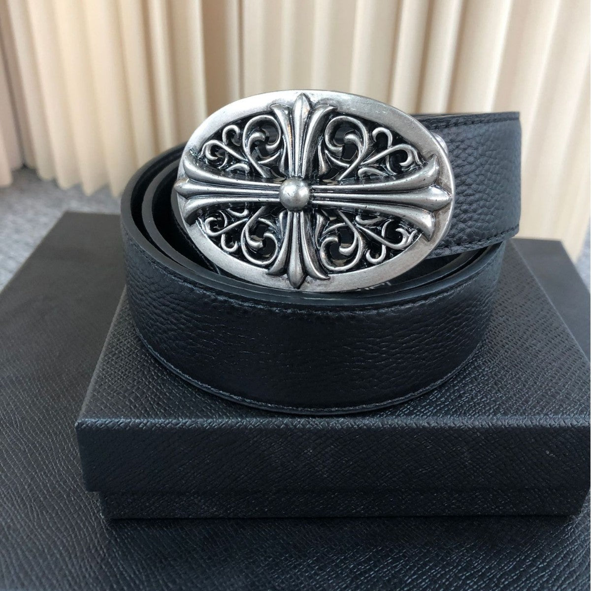 Chrome Hearts Genuine Leather Youth 3.8cm Bel