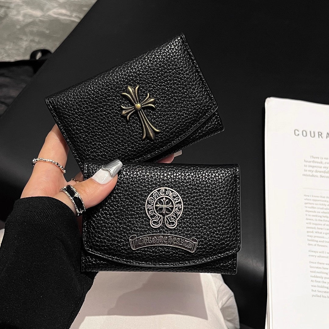 Chrome Heart Trendy Retro Cross Card Holder