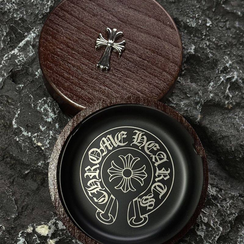 Chrome Hearts Retro Cross Ashtray with Cover Stainless Steel