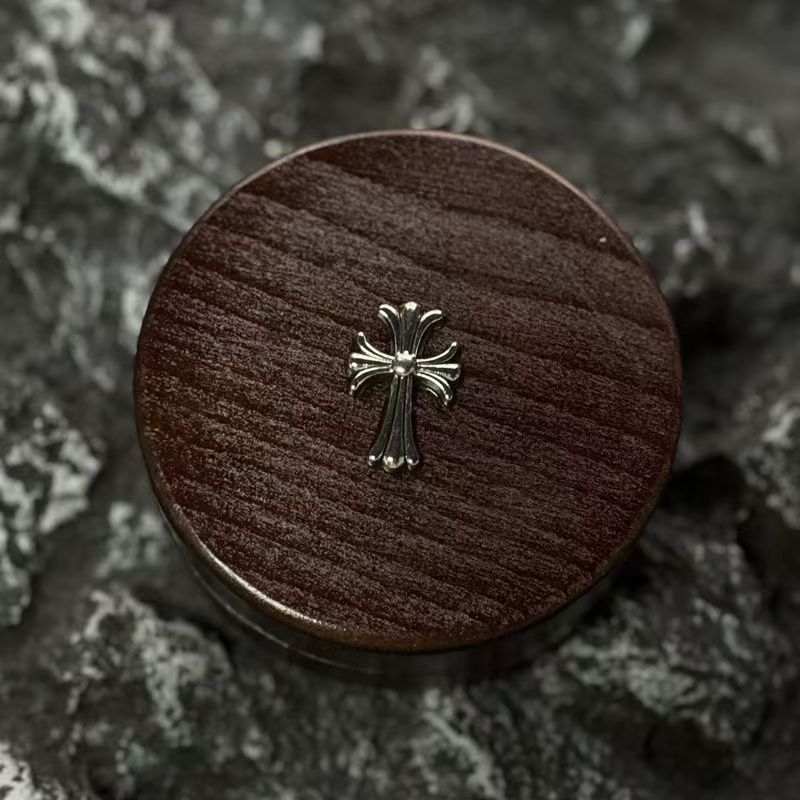 Chrome Hearts Retro Cross Ashtray with Cover Stainless Steel