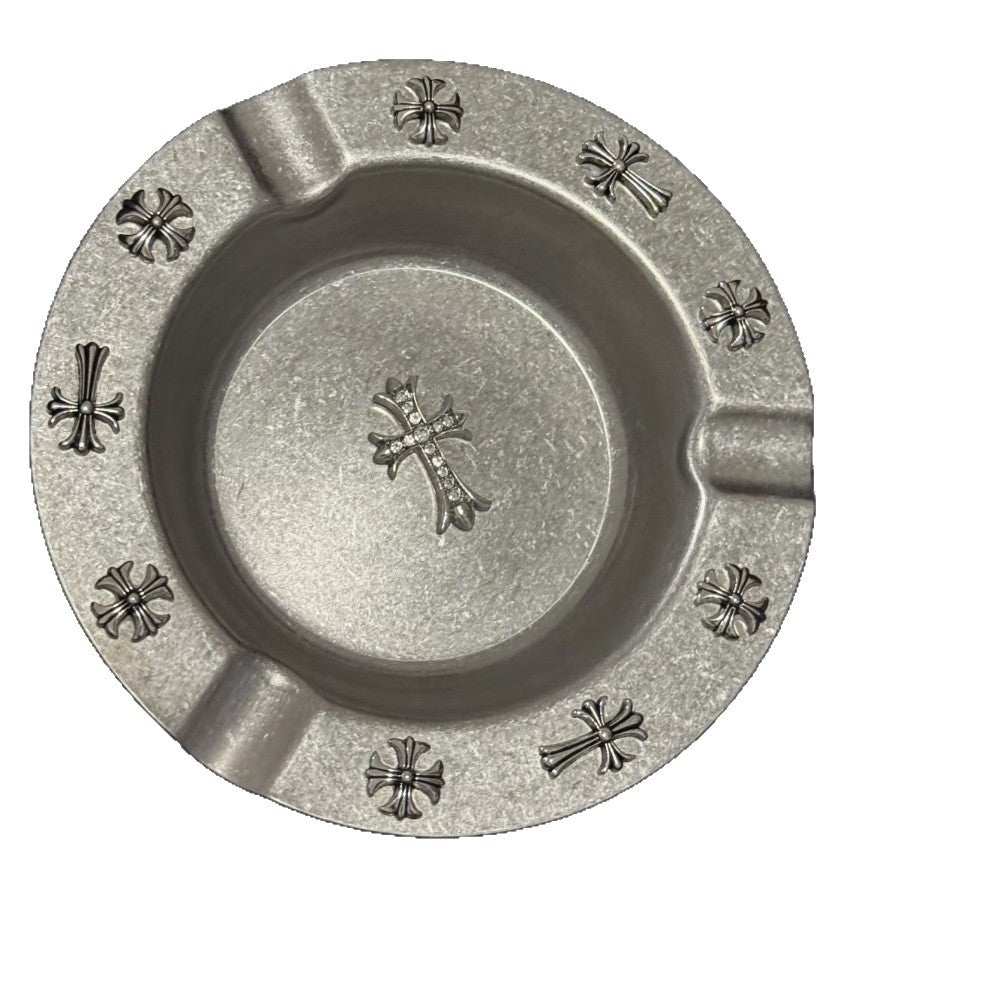 Chrome Hearts Style Stainless Steel Cross Cigar Tray Ashtray Storage Tray