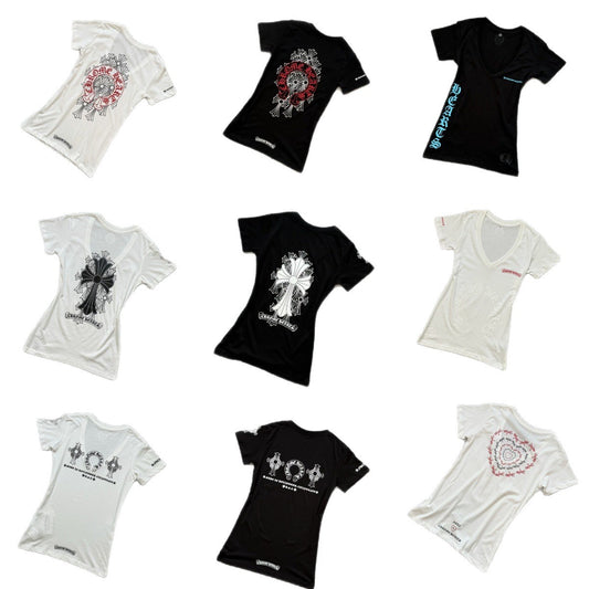Chrome Hearts V-neck T-shirts for Women