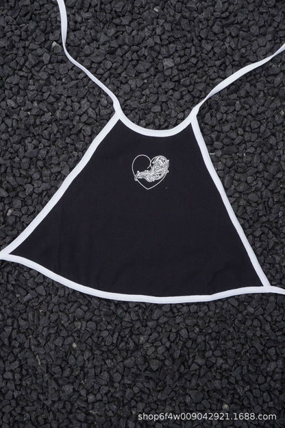 Chrome Hearts Sanskrit Vine Hanging Neck Small Belly Top for Women