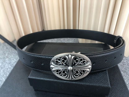 Chrome Hearts Genuine Leather Youth 3.8cm Bel