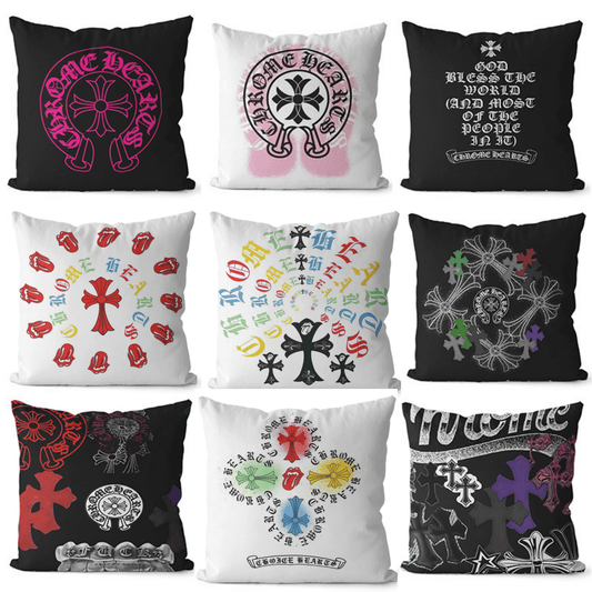 Chrome Heart Square Throw Pillow 003