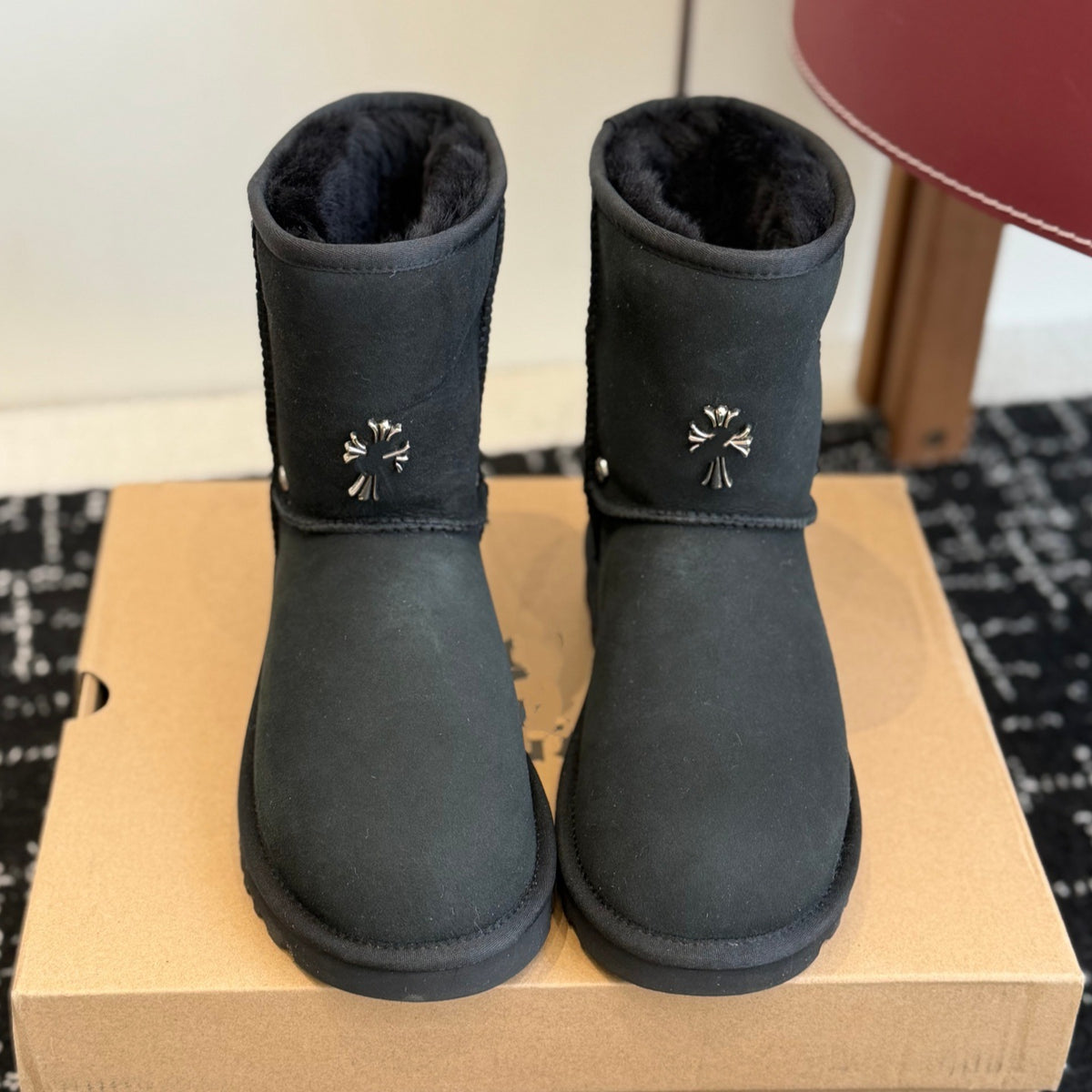 Black Chrome Heart Uggs