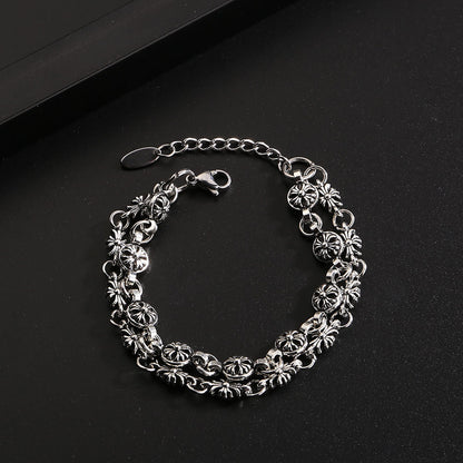Chrome Hearts double-layer Cross simple bracelet