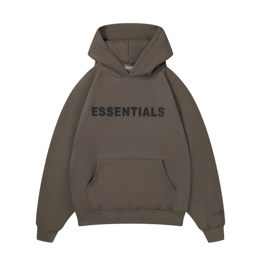 Essentials Hoodie - Off Black Oversized Long-Sleeve Pullover Unisex