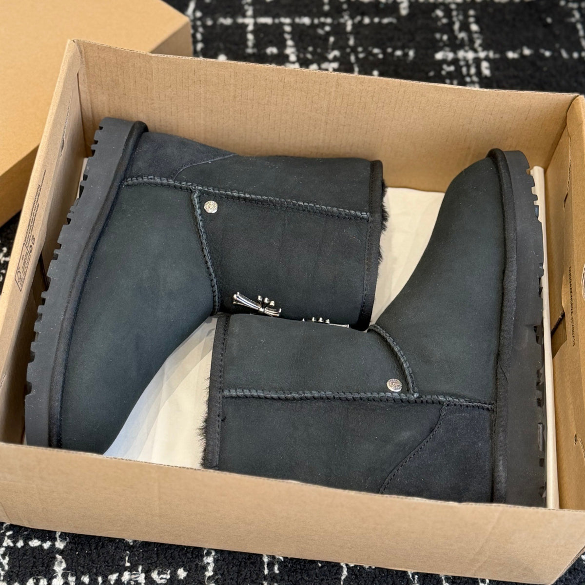 Black Chrome Heart Uggs