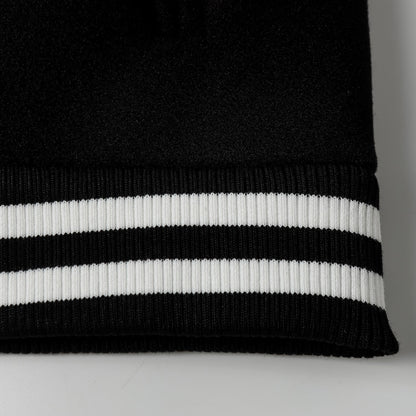 Chrome Hearts Varsity Jacket - Black White Gothic Baseball Coat 2206