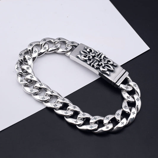 Chrome Hearts distressed butterfly flower cross bracelet