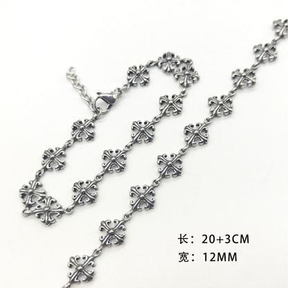 Chrome Hearts cross flower simple S925 bracelet