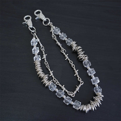 Chrome Hearts Retro fashion thorn shaped pearl bag chain