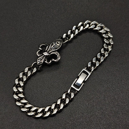 Chrome Hearts anchor Fleur de Lis ID bracelet 925 Sterling Silver