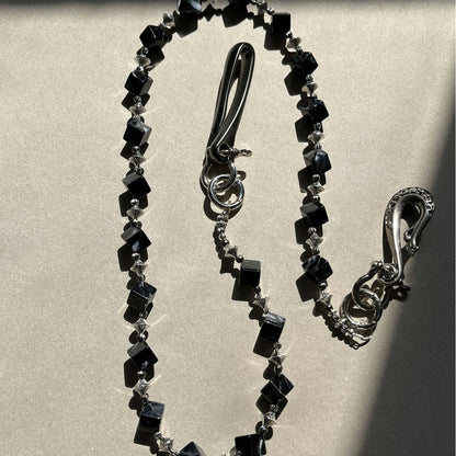 Chrome Hearts Black smudged dark style pure handmade design trouser chain