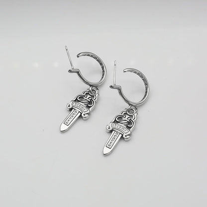 chrome hearts big sword model earrings