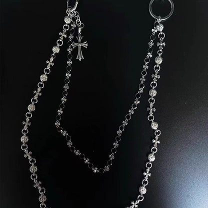 Chrome Hearts cross waist chain bag chain double chain pendant