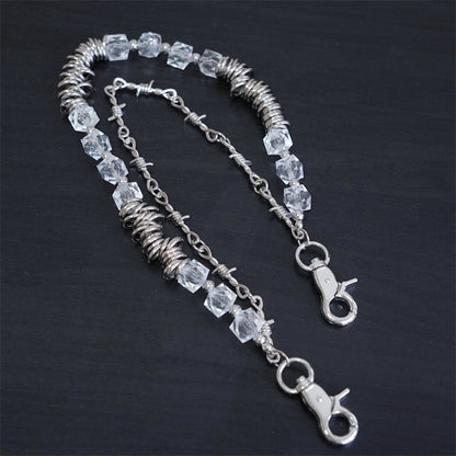 Chrome Hearts Retro fashion thorn shaped pearl bag chain