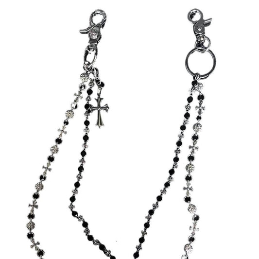 Chrome Hearts cross waist chain bag chain double chain pendant