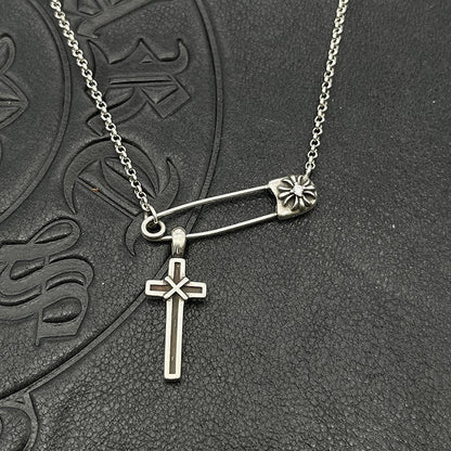 Chrome Hearts pin necklace with various elements