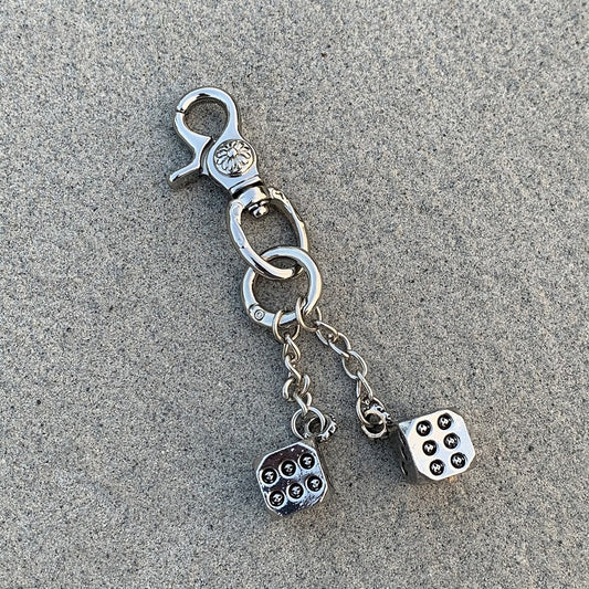 Chrome Hearts heavy-duty keychain dice pendant