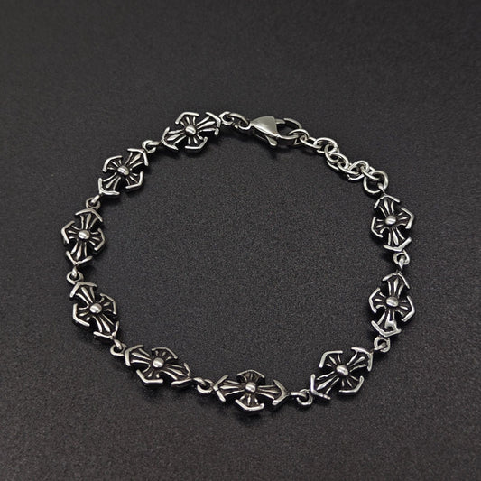 Chrome Hearts cross Silver Daisy retro bracelet