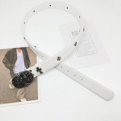 Chrome Hearts Cross Star Men's Belt PU Rivet Retro Belt