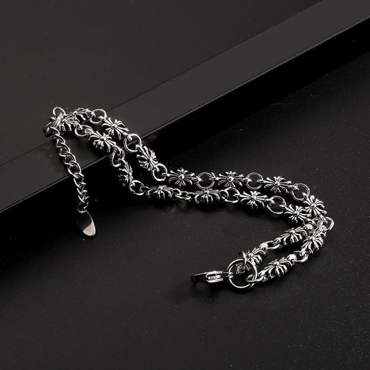 Chrome Hearts double-layer Cross simple bracelet