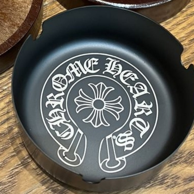 Chrome Hearts Retro Cross Ashtray with Cover Stainless Steel