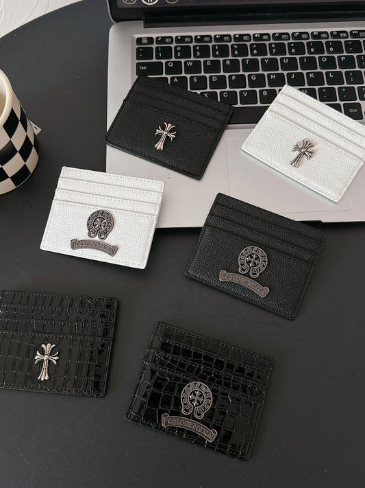 Chrome Hearts leather case ID bag multi-position card holder