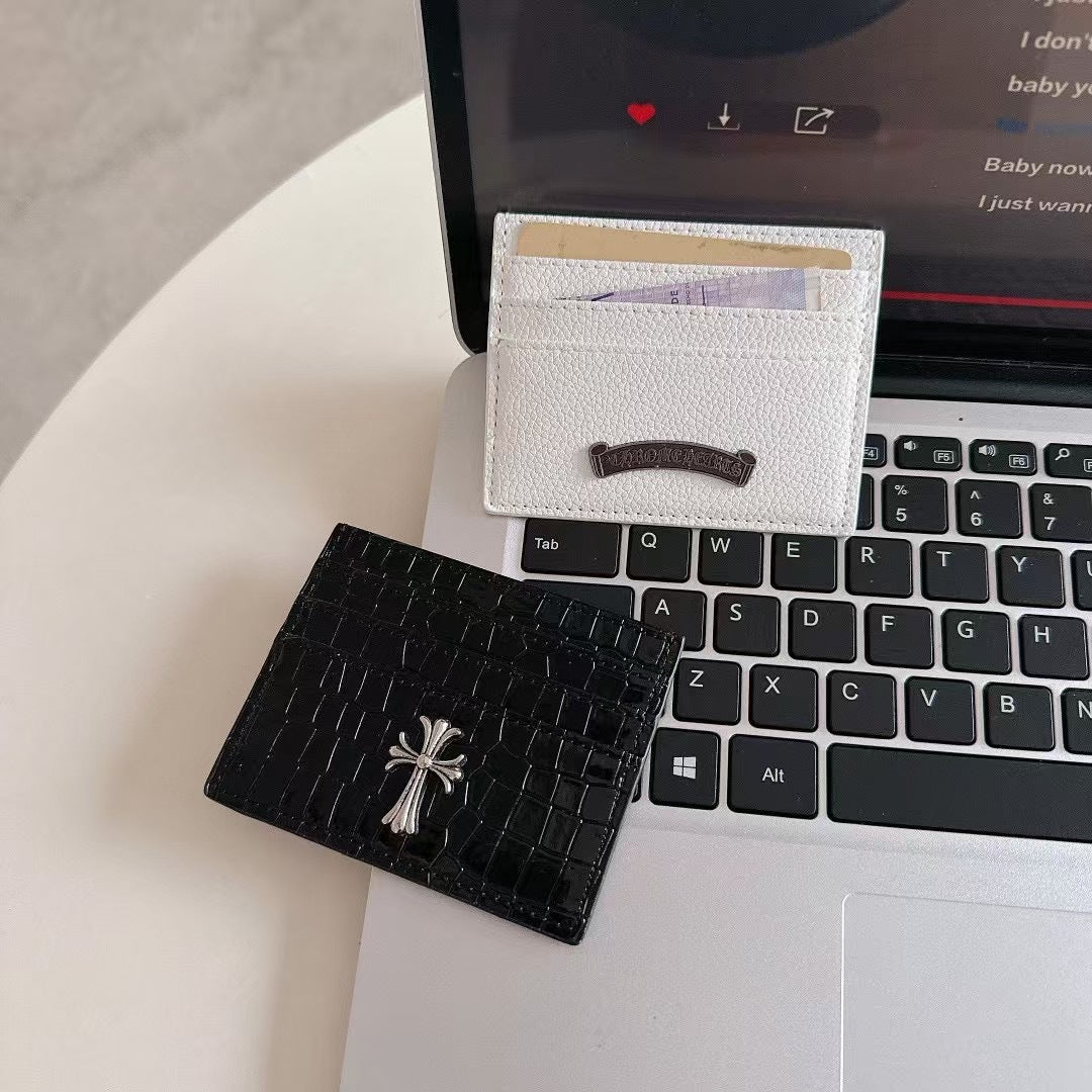 Chrome Hearts leather case ID bag multi-position card holder
